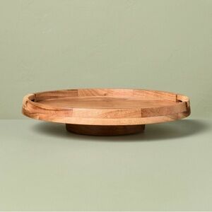 13" Lazy Susan, Acacia Wood with Rattan Accents by Hearth & Hand™ with Magnolia